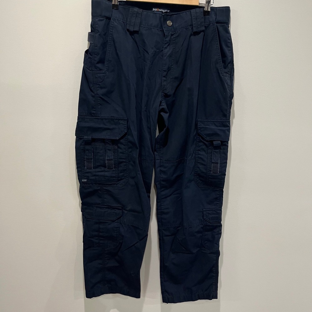 5.11 Tactical Series Cargo Pants Mens 36x32 LOT OF 2 Navy Blue Workwear Utility - Picture 3 of 9